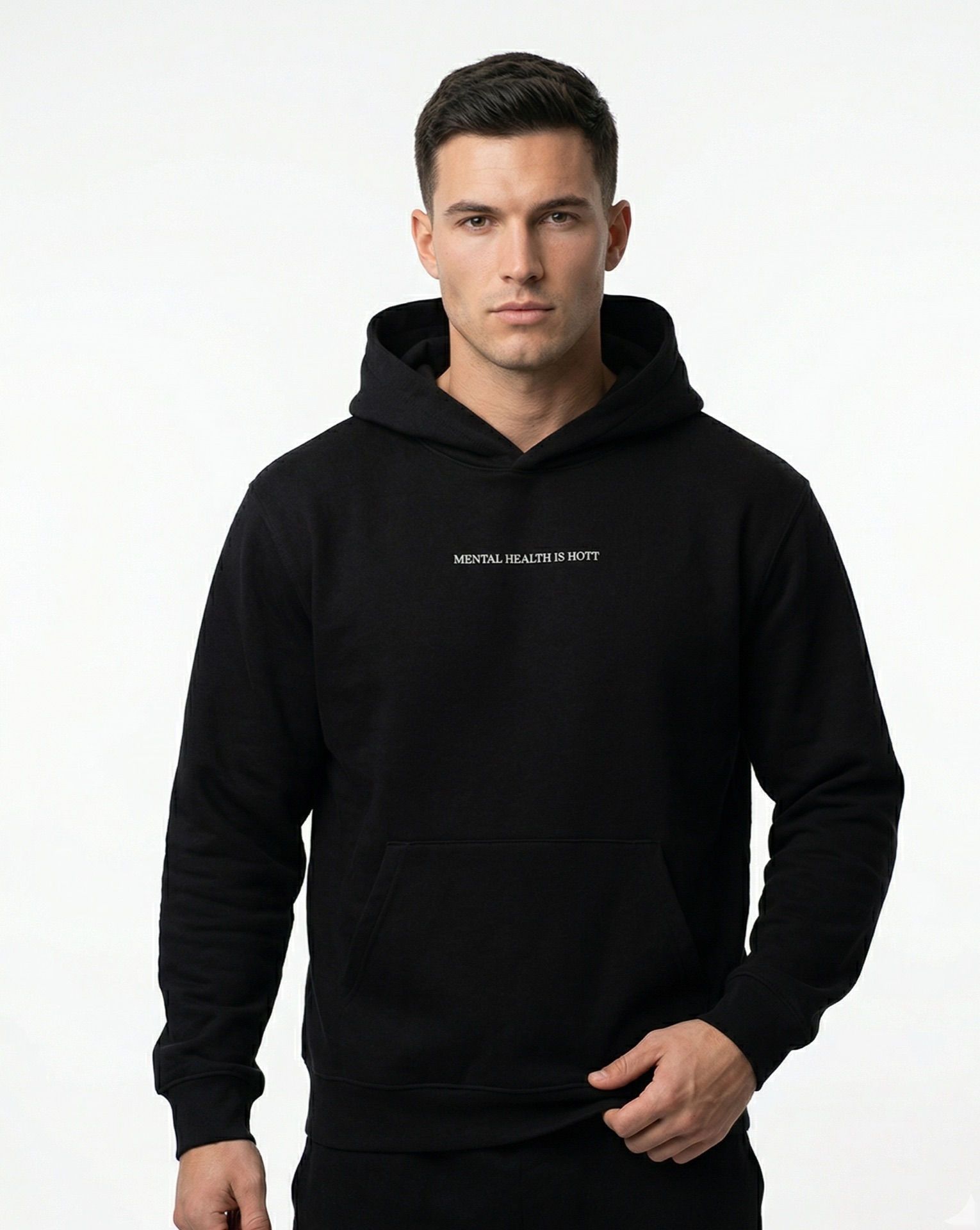 Black Hoodie — Male studio